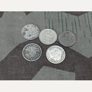 Lot of 5 pre-WWI German Coins 1906-1909