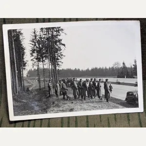 Photo of German Column Beside the Autobahn