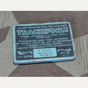 Trachiform Throat Lozenge Tin Worn