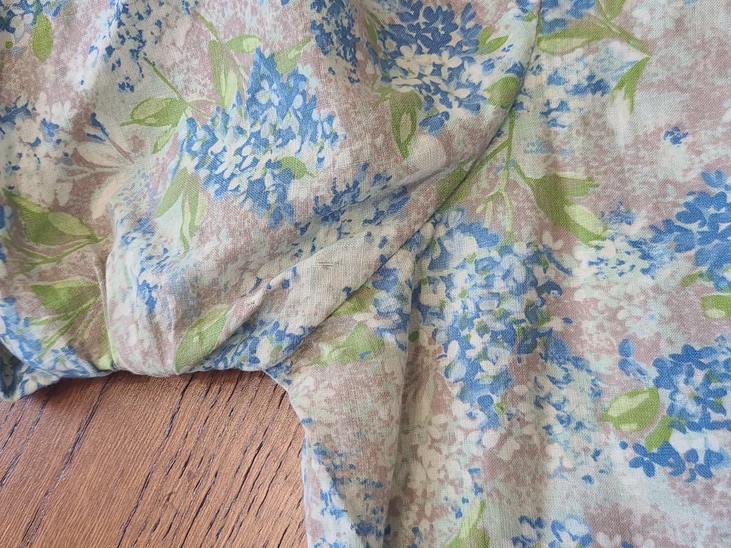 Light Blue and Green Flower Print Dress(B-37' W-28.5' H-39') — image 17