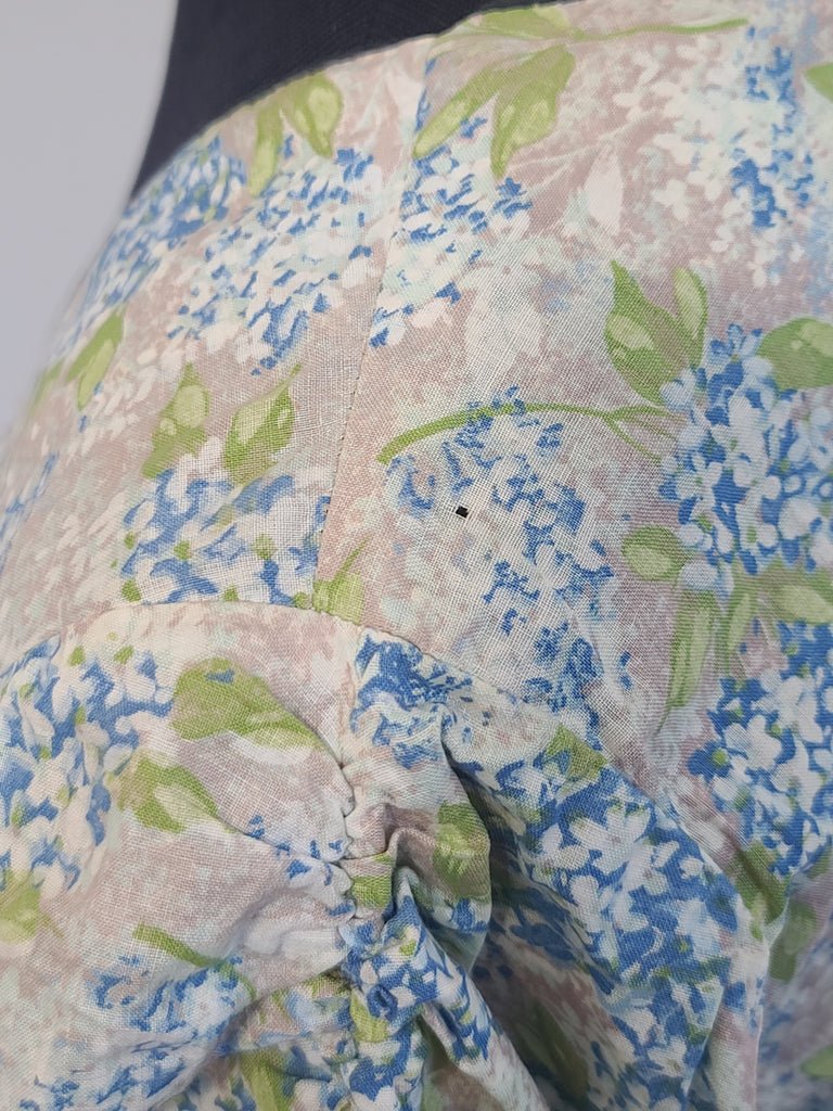 Light Blue and Green Flower Print Dress(B-37' W-28.5' H-39') — image 9