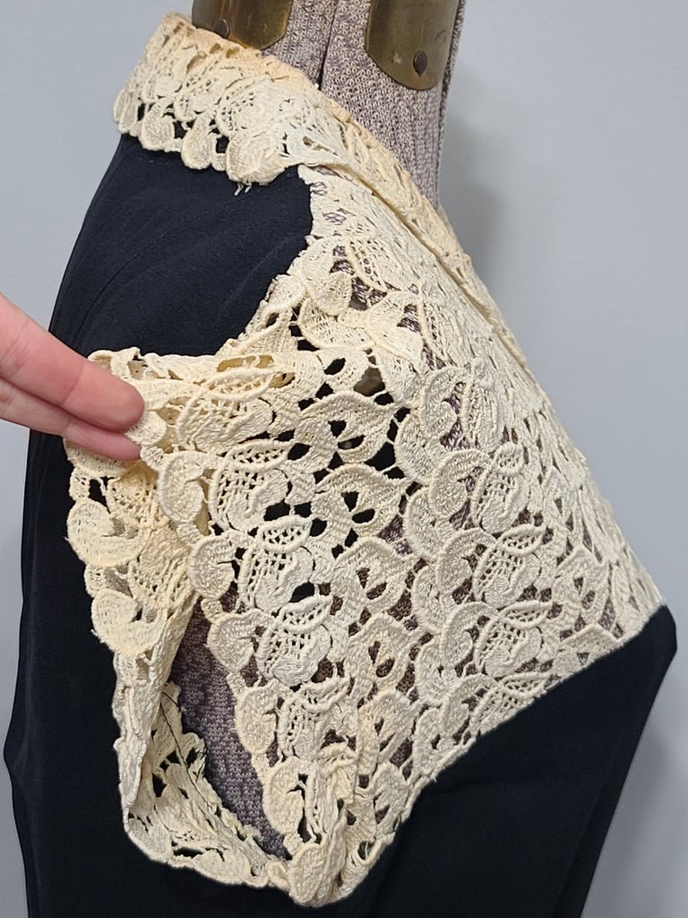 Black Rayon Peplum Dress with Lace Top(B-34' W-27' H-37') — image 11