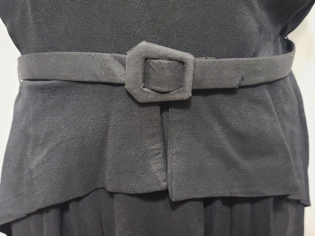 Black Rayon Peplum Dress with Lace Top(B-34' W-27' H-37') — image 12