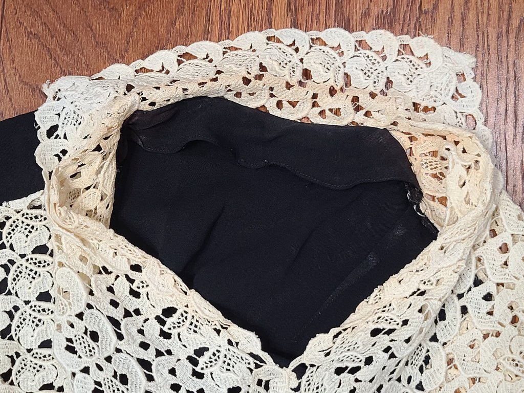 Black Rayon Peplum Dress with Lace Top(B-34' W-27' H-37') — image 15