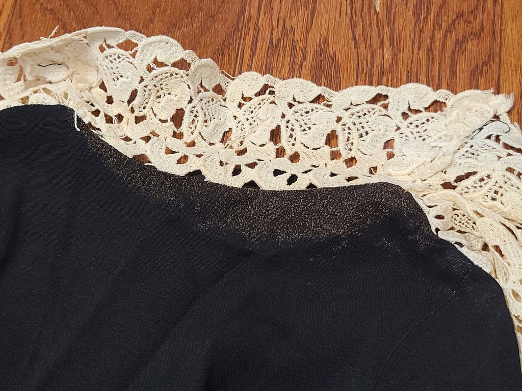 Black Rayon Peplum Dress with Lace Top(B-34' W-27' H-37') — image 16