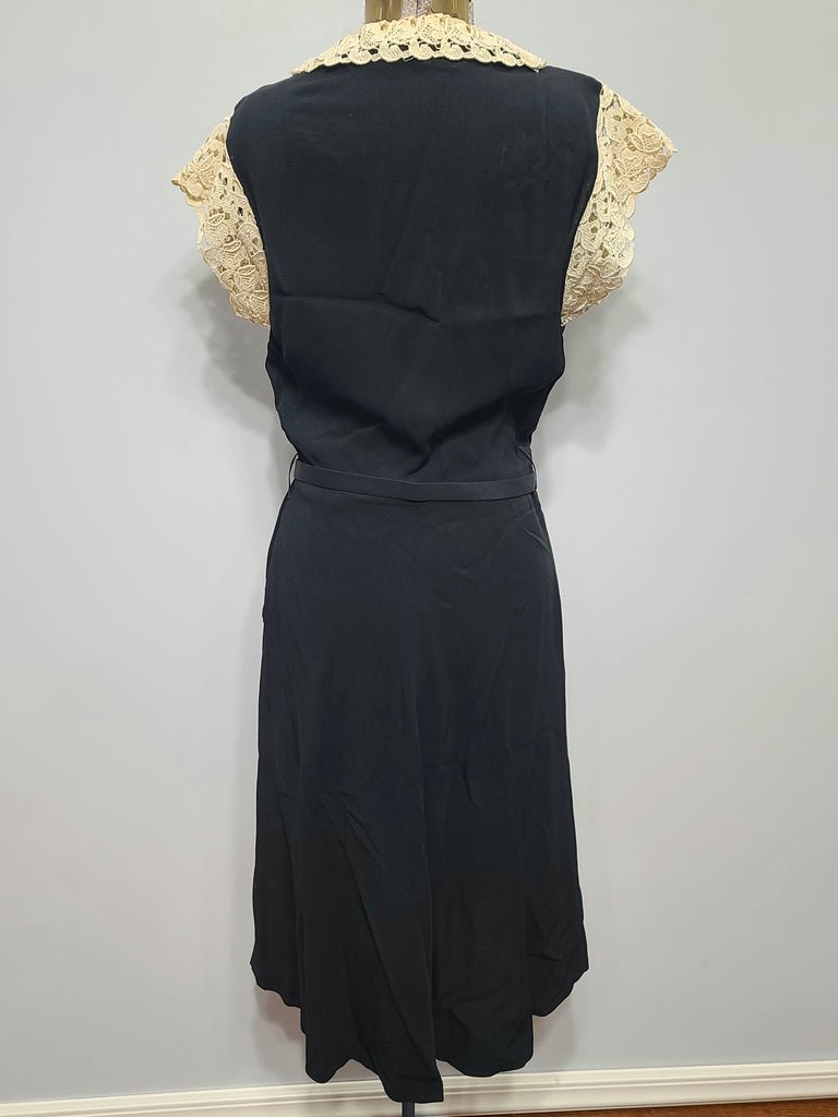 Black Rayon Peplum Dress with Lace Top(B-34' W-27' H-37') — image 3
