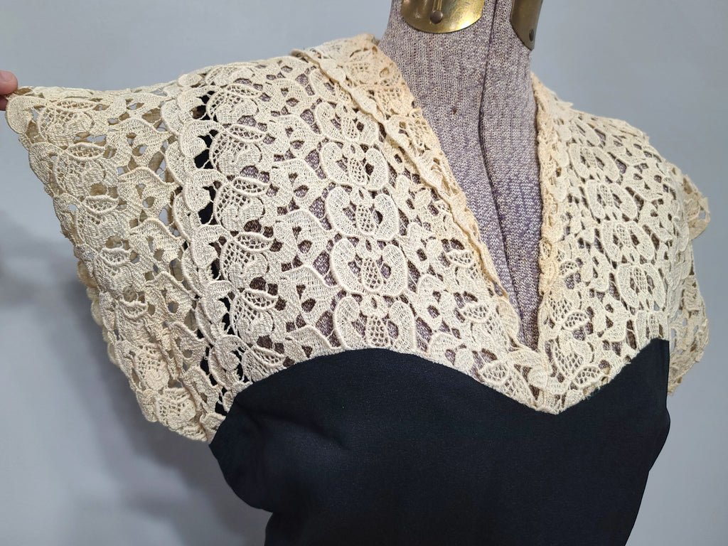 Black Rayon Peplum Dress with Lace Top(B-34' W-27' H-37') — image 6