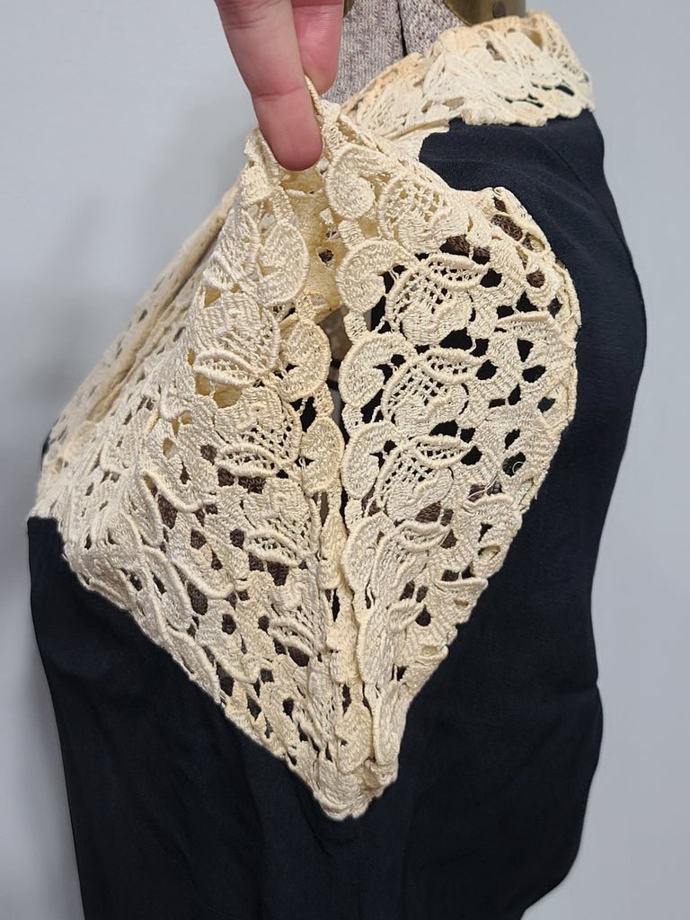 Black Rayon Peplum Dress with Lace Top(B-34' W-27' H-37') — image 8