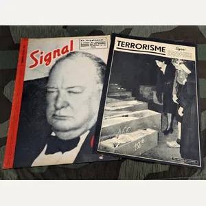April 1943 Signal Magazine in French No8 with Terrorisme Leaflet