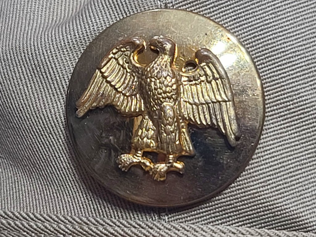 WAAC Khaki Hobby Hat with Enlisted Walking Eagle Emblem (Size 21 1/2) — image 3