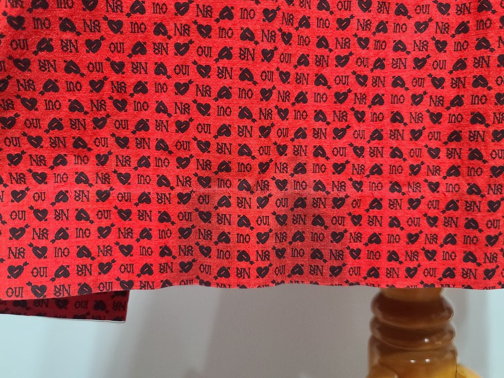 Heart Novelty Print French Oui Non Dress(B-36' W-29' H-37') — image 11