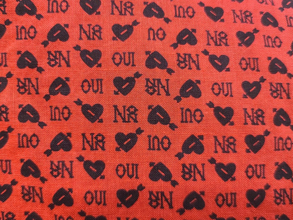 Heart Novelty Print French Oui Non Dress(B-36' W-29' H-37') — image 12