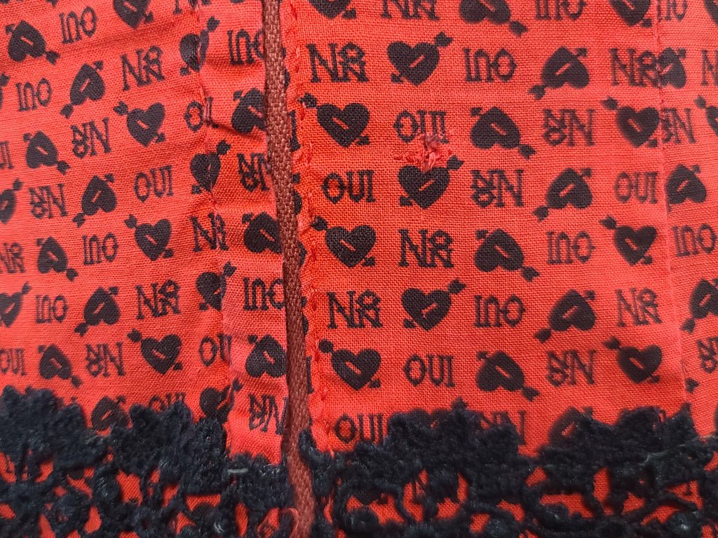 Heart Novelty Print French Oui Non Dress(B-36' W-29' H-37') — image 13