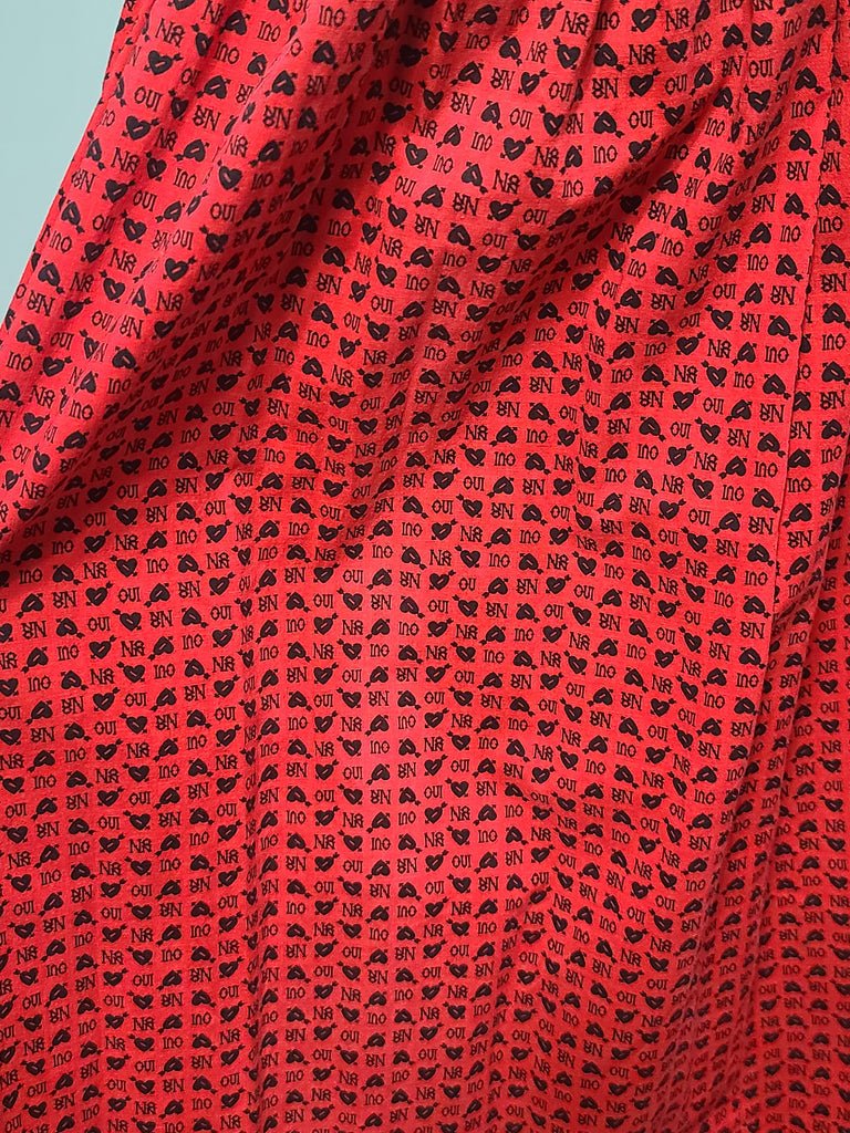 Heart Novelty Print French Oui Non Dress(B-36' W-29' H-37') — image 14