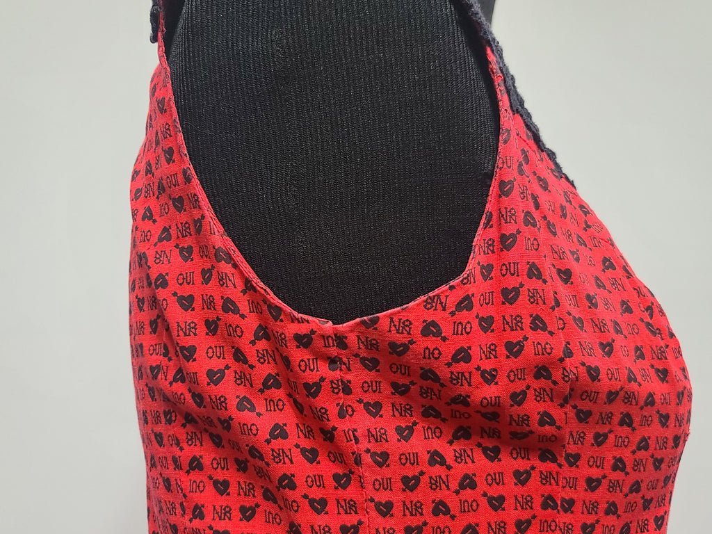 Heart Novelty Print French Oui Non Dress(B-36' W-29' H-37') — image 17