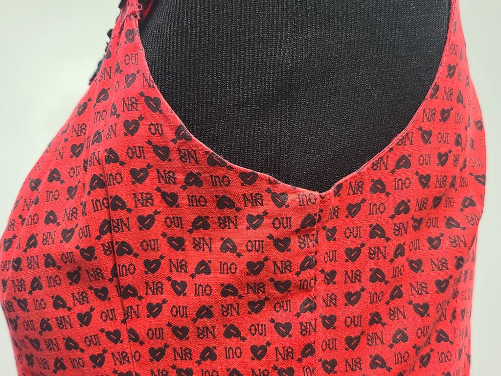 Heart Novelty Print French Oui Non Dress(B-36' W-29' H-37') — image 18