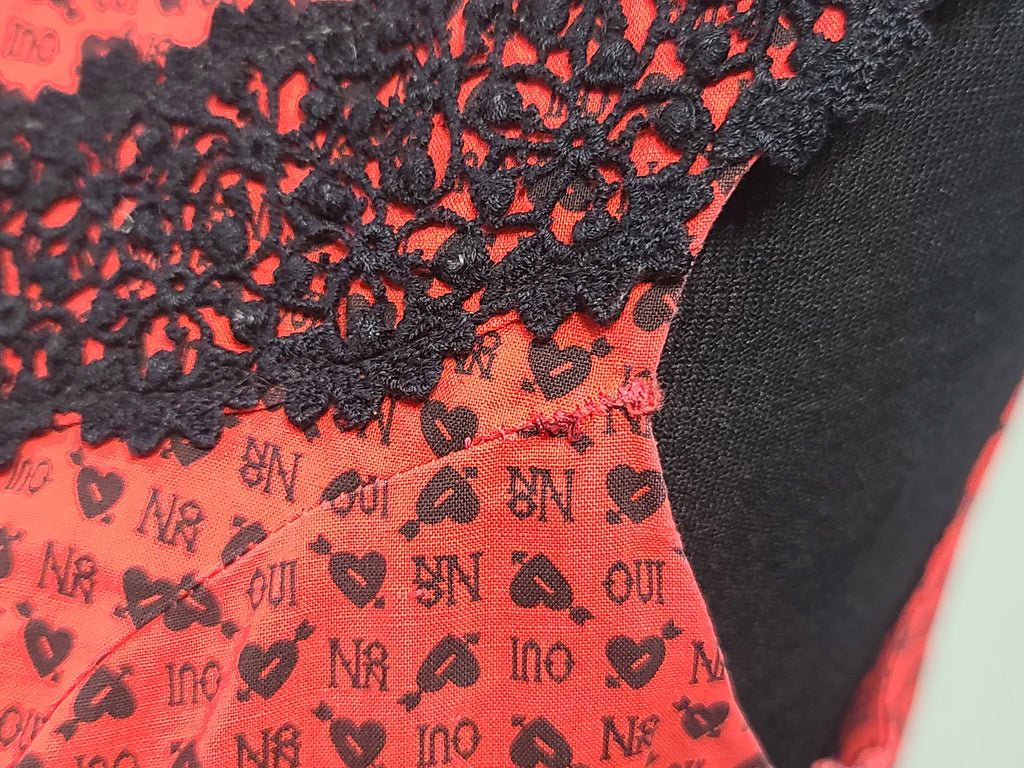 Heart Novelty Print French Oui Non Dress(B-36' W-29' H-37') — image 19