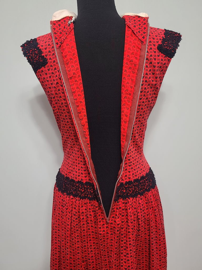 Heart Novelty Print French Oui Non Dress(B-36' W-29' H-37') — image 20