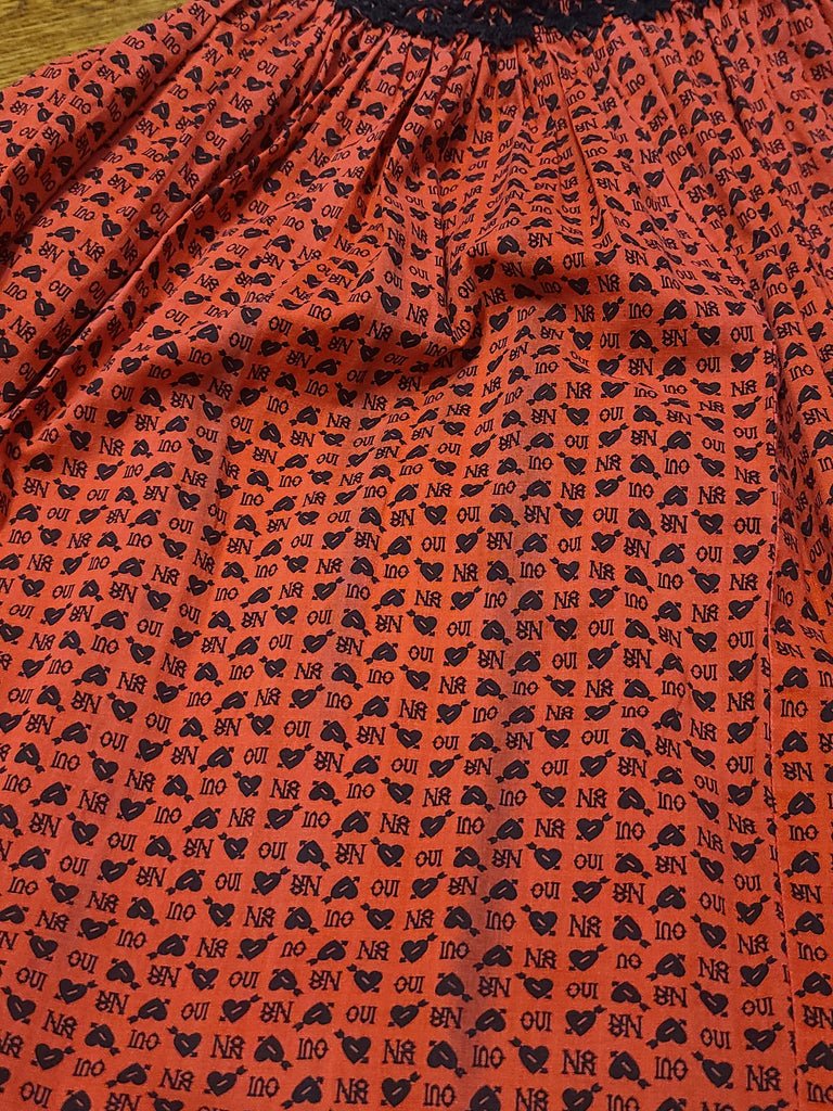 Heart Novelty Print French Oui Non Dress(B-36' W-29' H-37') — image 23