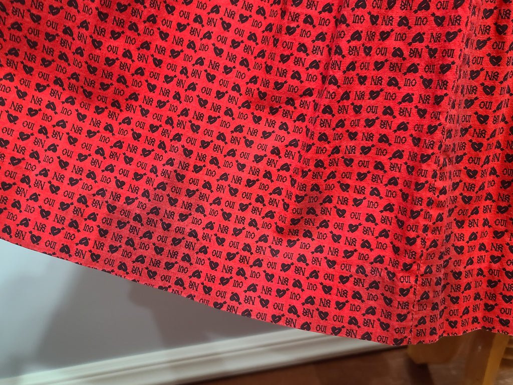 Heart Novelty Print French Oui Non Dress(B-36' W-29' H-37') — image 9