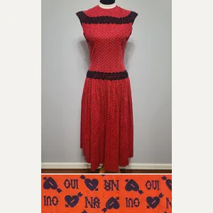 Heart Novelty Print French Oui Non Dress(B-36' W-29' H-37')