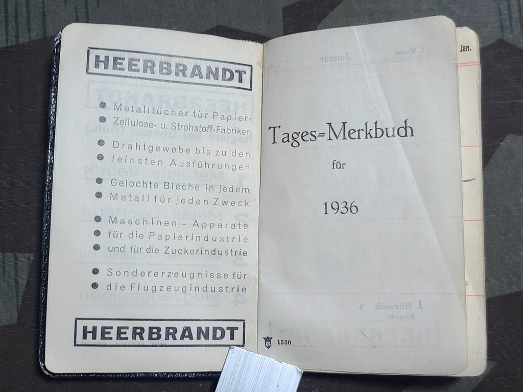Heerbrandt 1936 Tages-Merkbuch Day Planner Pocket Calendar — image 4