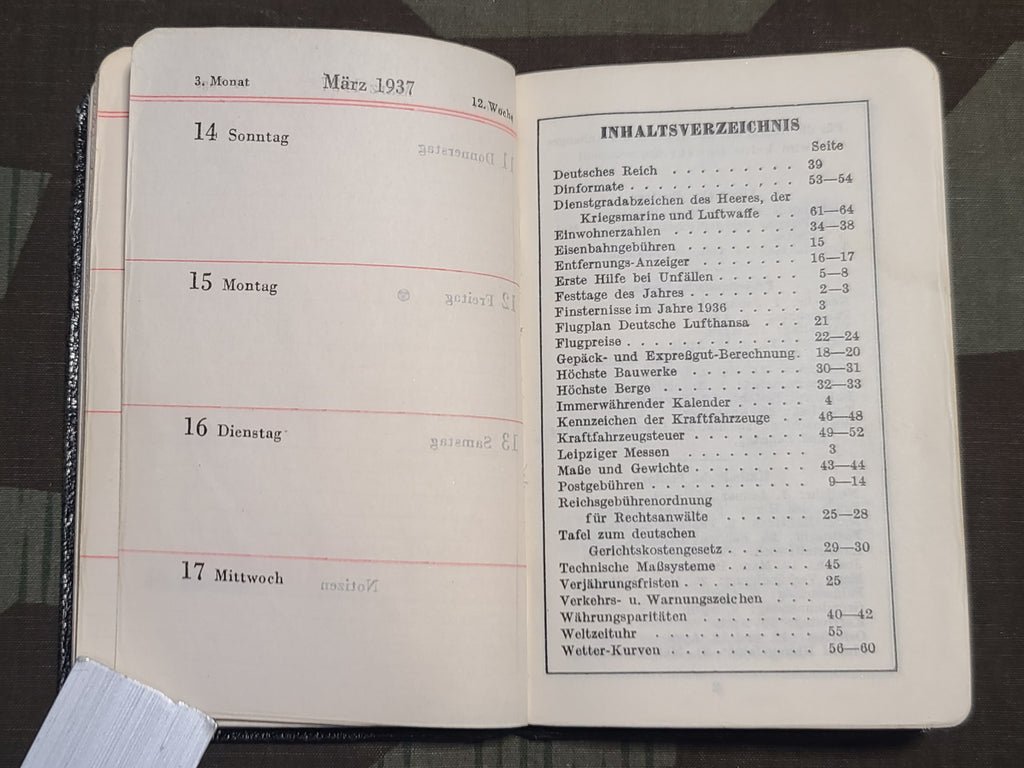 Heerbrandt 1936 Tages-Merkbuch Day Planner Pocket Calendar — image 6