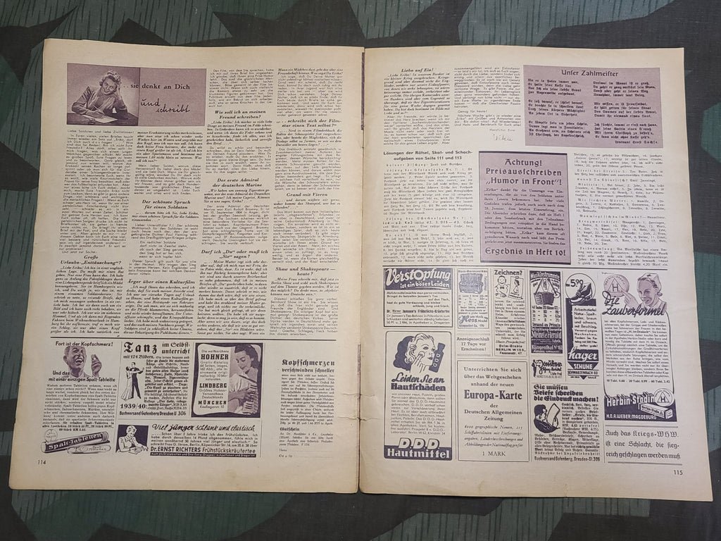 Erika Magazine Februar 1940 (Nr. 8) (Feldpost, Snowball Fights, Drawings) — image 16