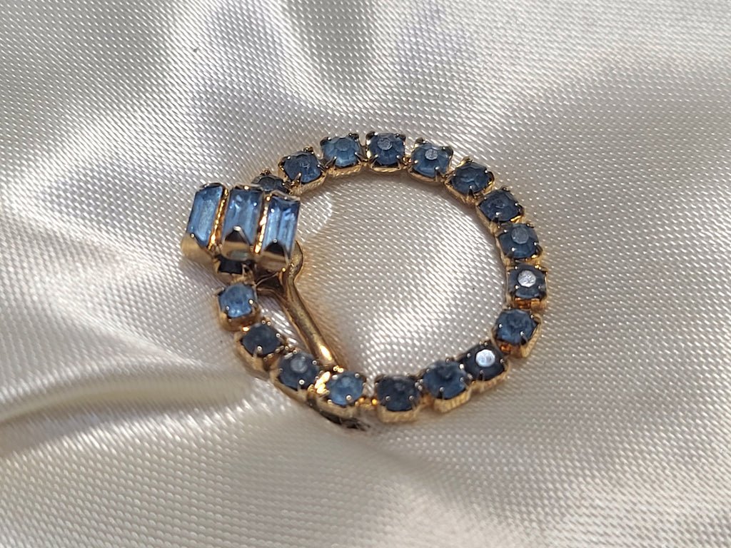 Blue Rhinestone Necklace and Screwback Earrings Set — image 6