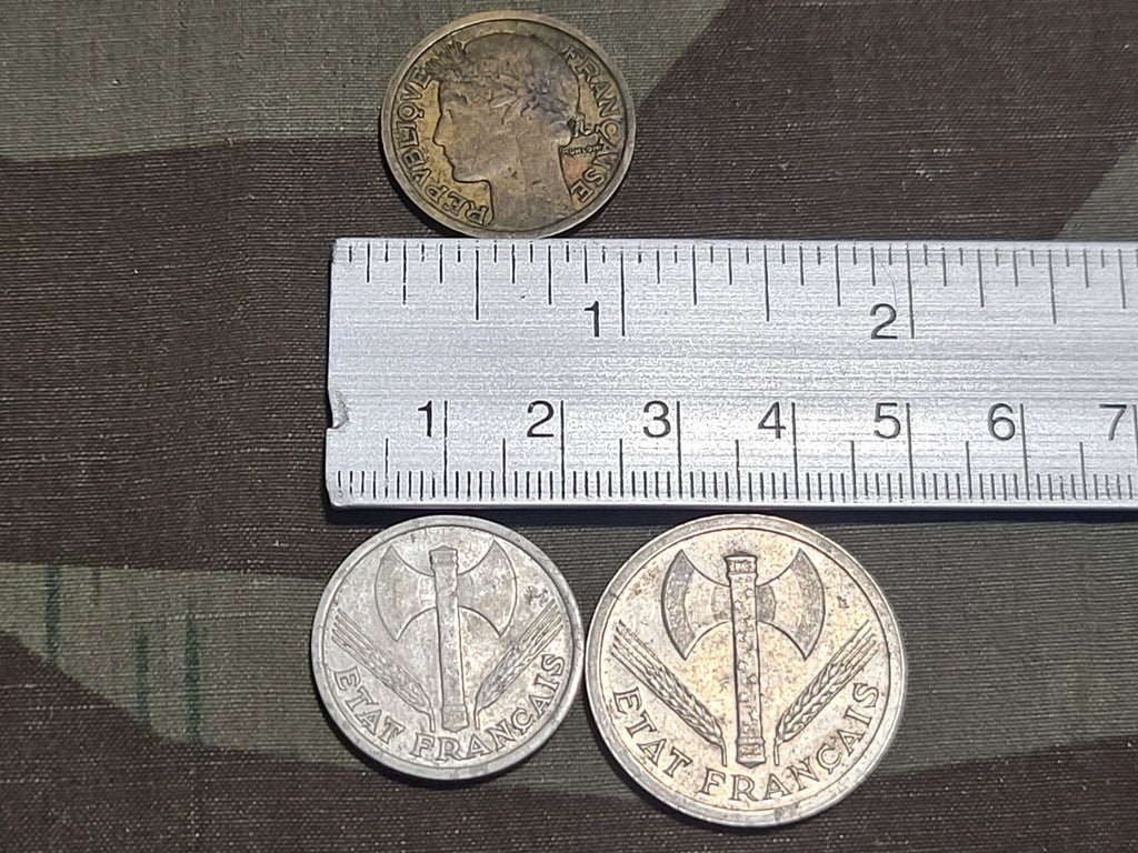 Lot of 3 French Franc Coins — image 3