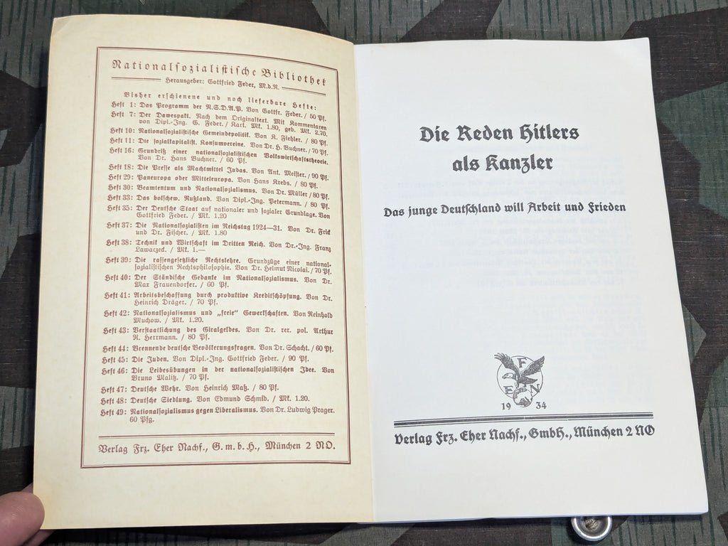 Die Reden Hitlers als Kanzler (Hitler's Speeches) Book 1934 — image 3