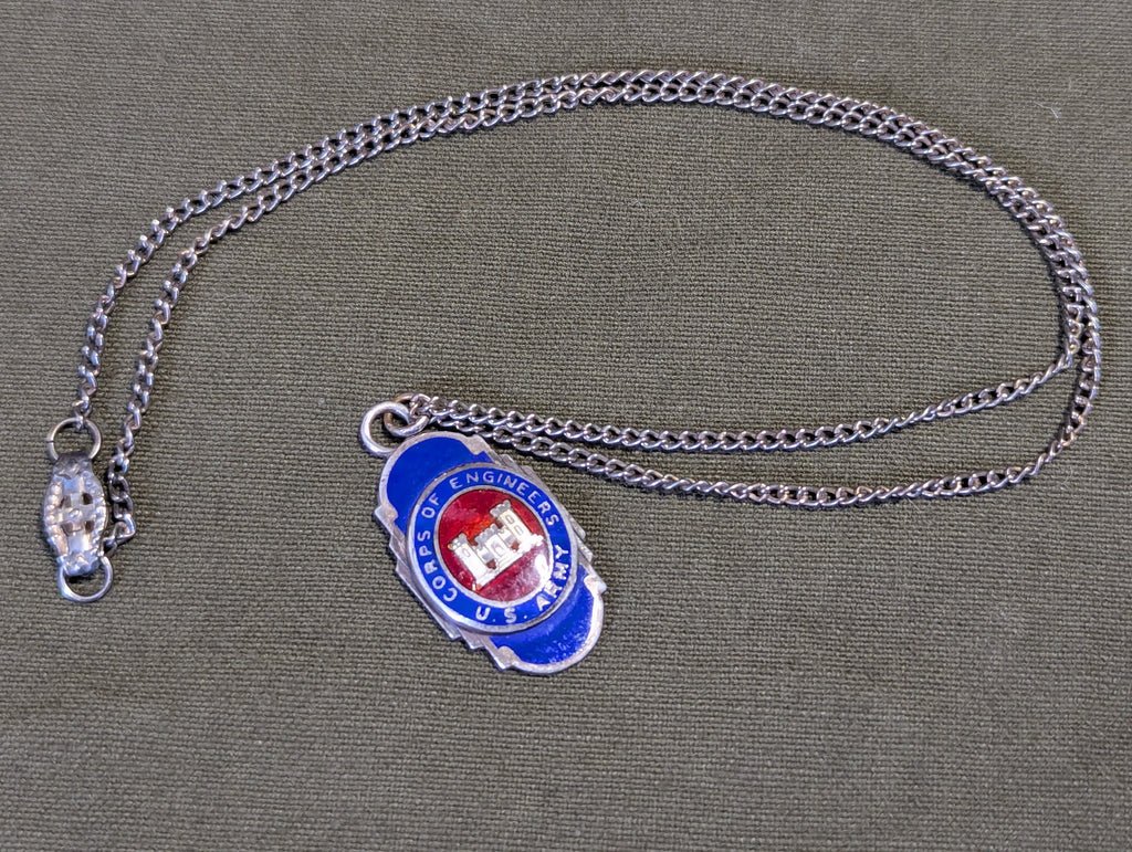 US Army Engineer Enamel Sweetheart Necklace — image 2