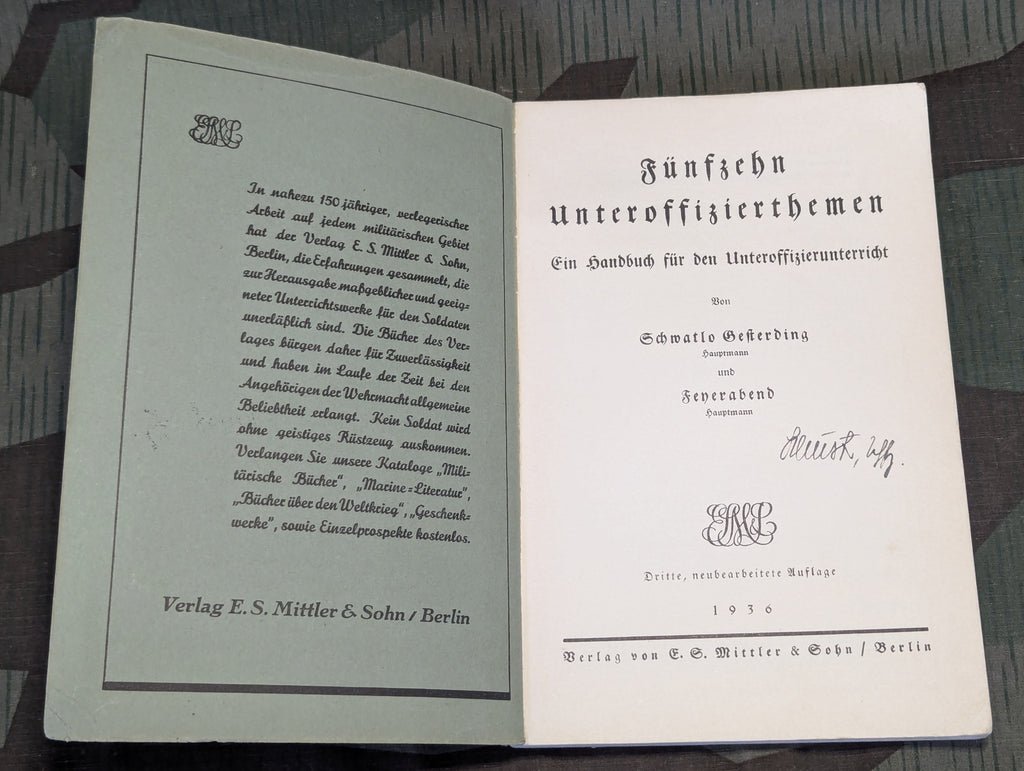 Fünfzehn Unteroffizierthemen Handbook for NCO Instruction 1936 — image 3