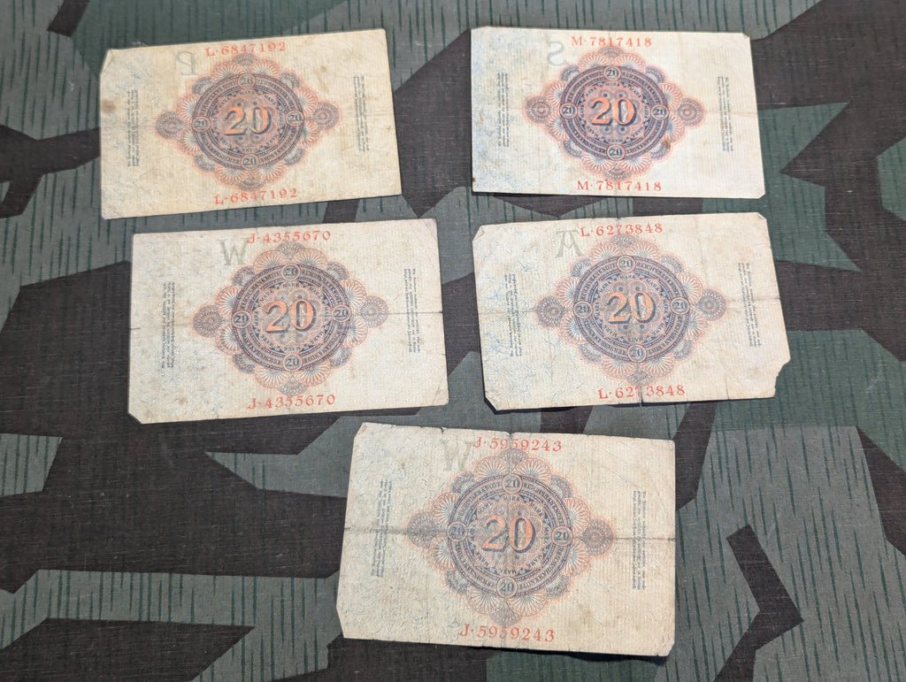 Zwanzig Mark Note 20 Reichsbanknote 1914 — image 4