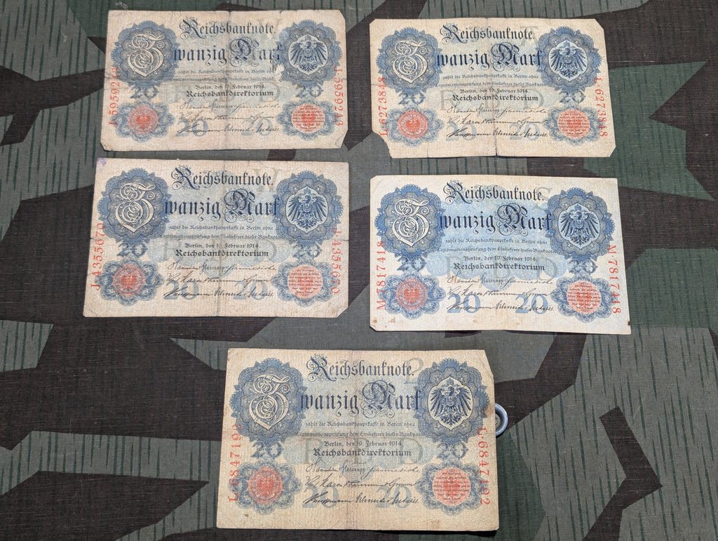 Zwanzig Mark Note 20 Reichsbanknote 1914 — image 5