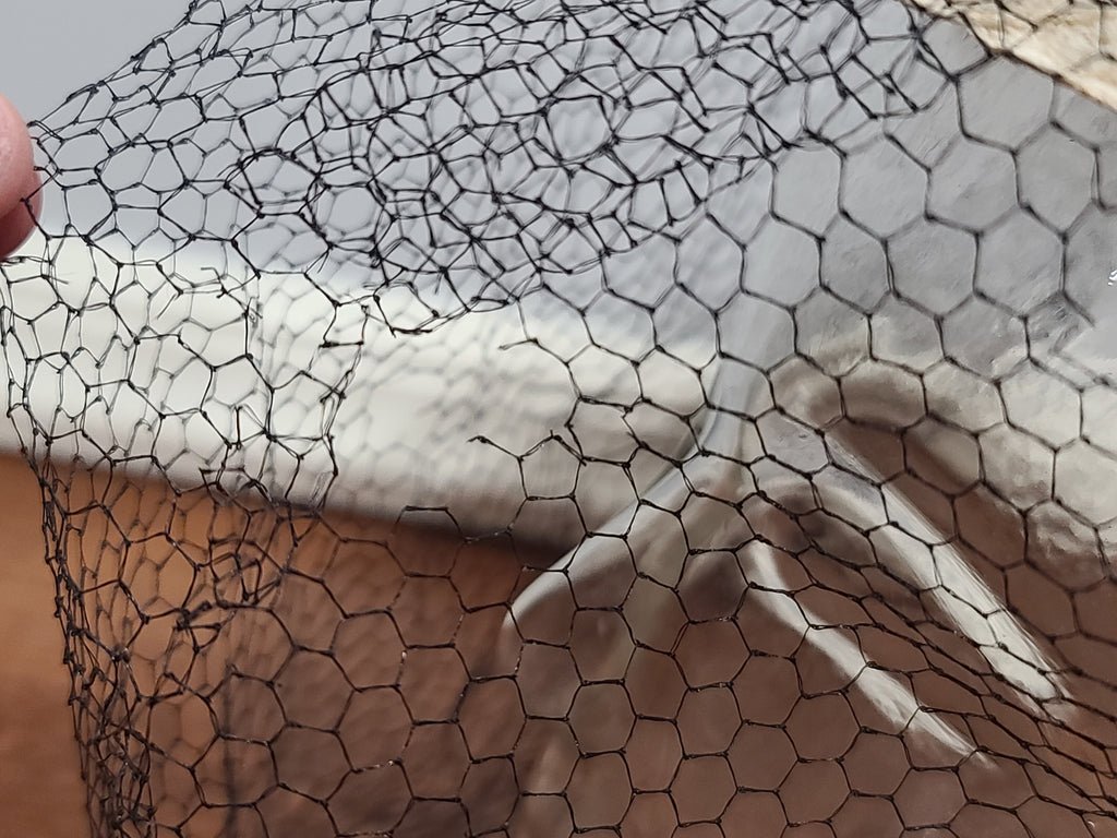 White Straw Tilt Hat with Netting — image 7