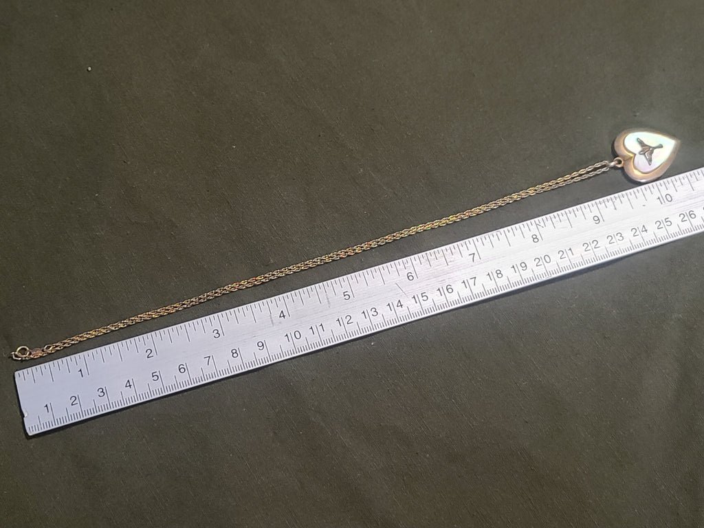 Army Air Corps Heart Locket Necklace Mother-of-Pearl — image 7