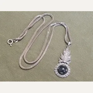 Sterling Silver Marcasite Necklace 925 Italy
