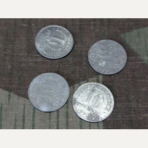 Lot of 4 Weimar 10 Pfennig Coins (1919-1921)