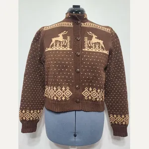 Deer Cardigan Sweater (45' Bust)