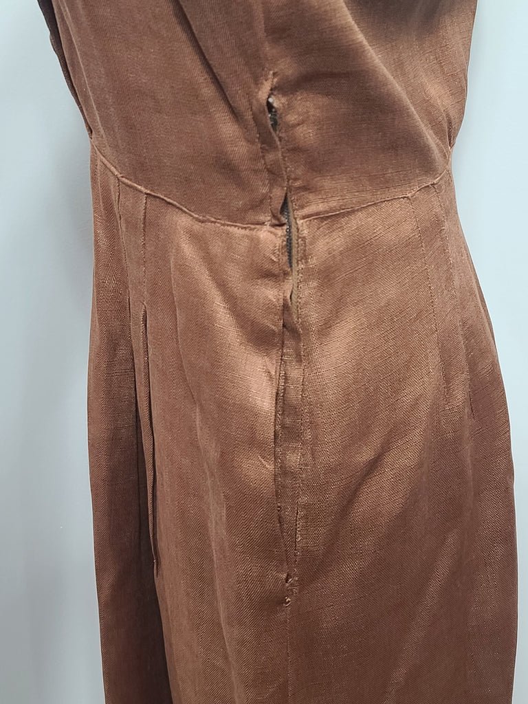 Brown and Tan Linen Dress(B-36' W-26.5' H-37') — image 10