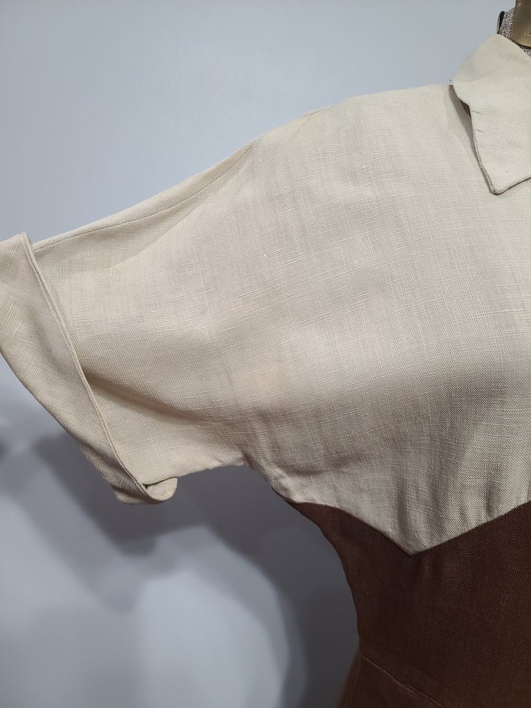 Brown and Tan Linen Dress(B-36' W-26.5' H-37') — image 6