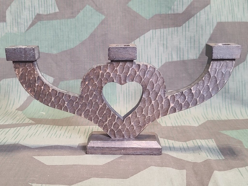 German Hand Carved Heart Shaped 3 Candle Holder — image 11