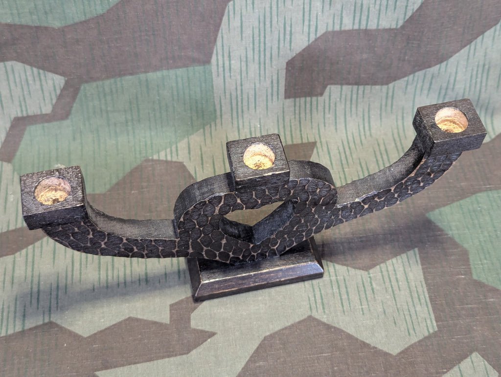 German Hand Carved Heart Shaped 3 Candle Holder — image 2