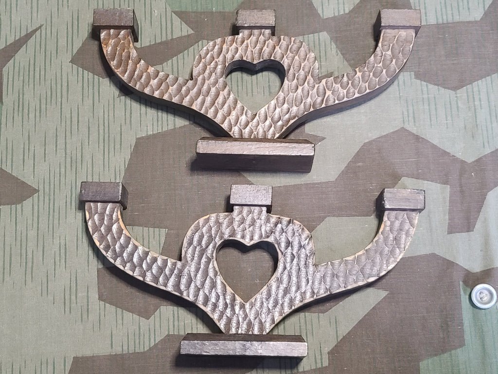 German Hand Carved Heart Shaped 3 Candle Holder — image 5