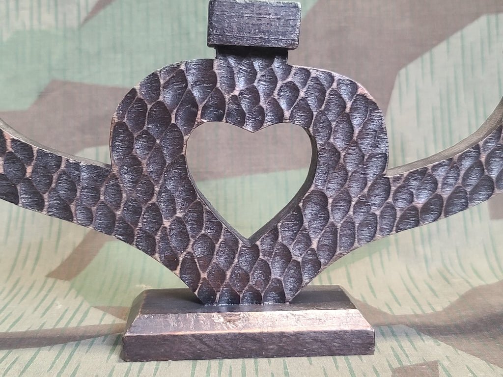 German Hand Carved Heart Shaped 3 Candle Holder — image 9