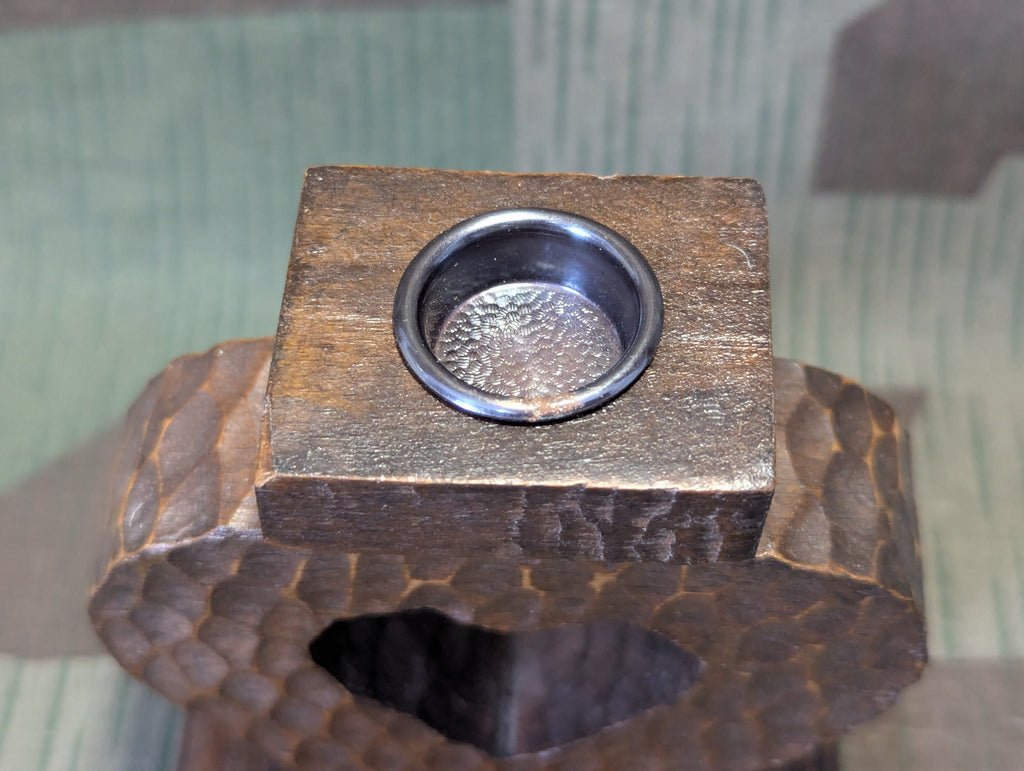 German Hand Carved Small Heart Shaped Single Candle Holder — image 3