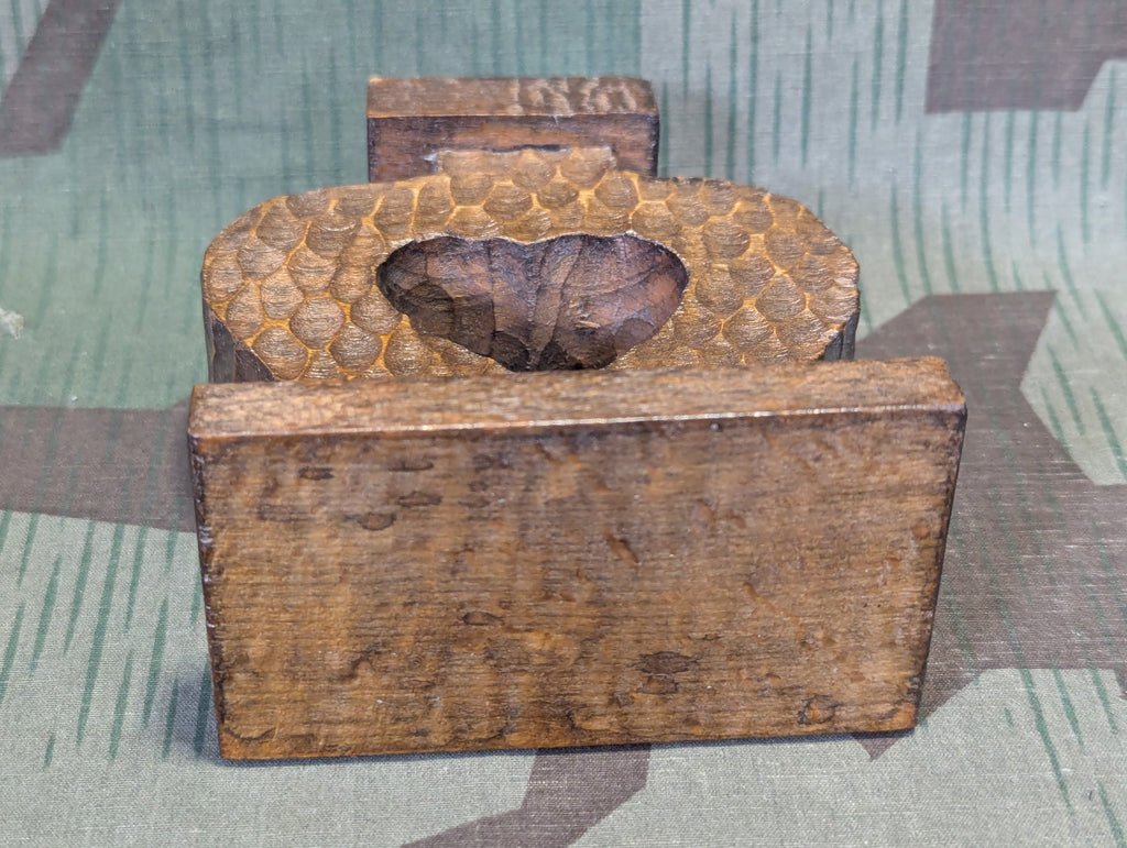 German Hand Carved Small Heart Shaped Single Candle Holder — image 4