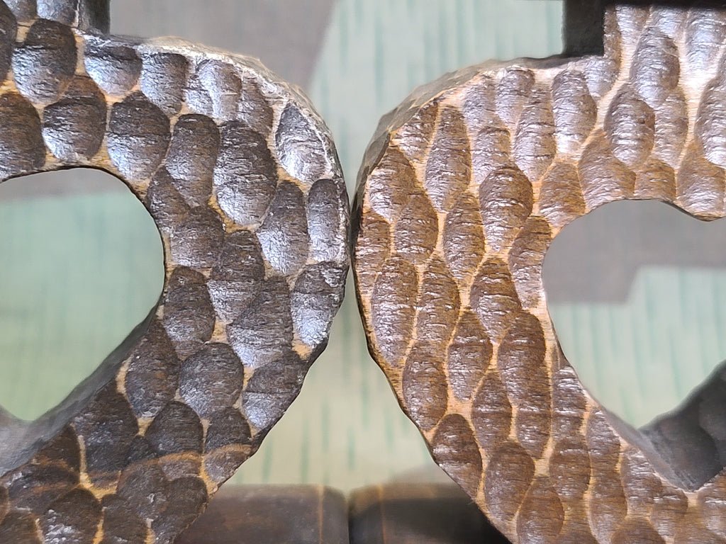 German Hand Carved Small Heart Shaped Single Candle Holder — image 5