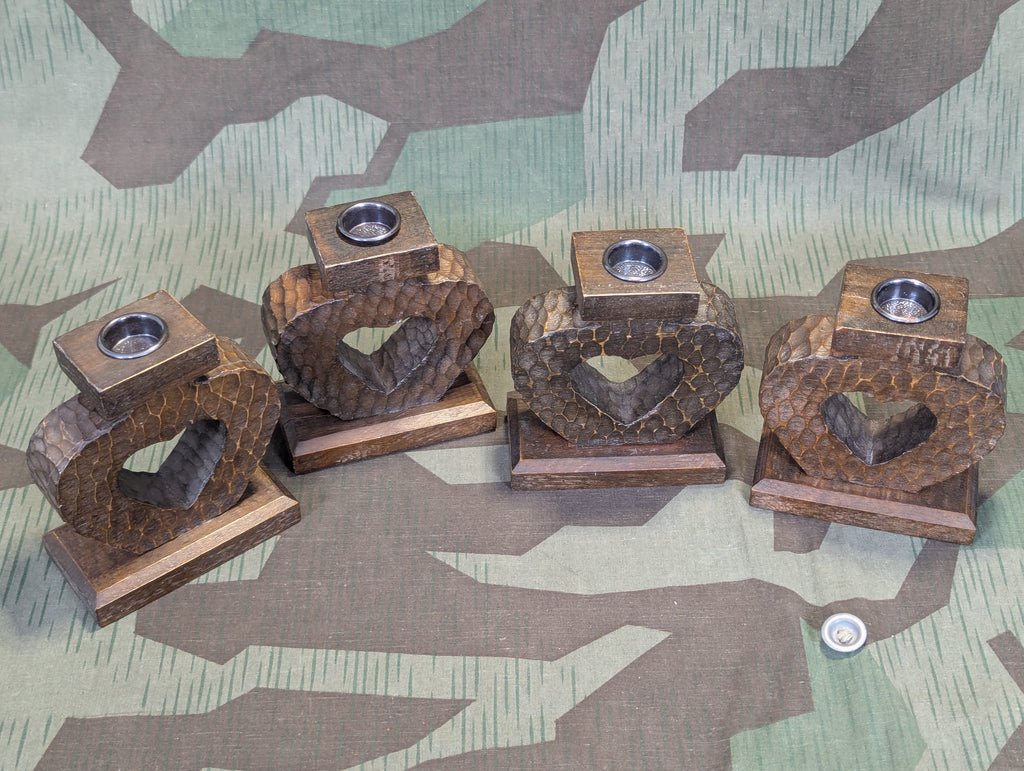 German Hand Carved Small Heart Shaped Single Candle Holder — image 6